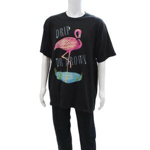 Webster Mens Black Cotton Blend Graphic Bird Crew Neck T-Shirt Size XL